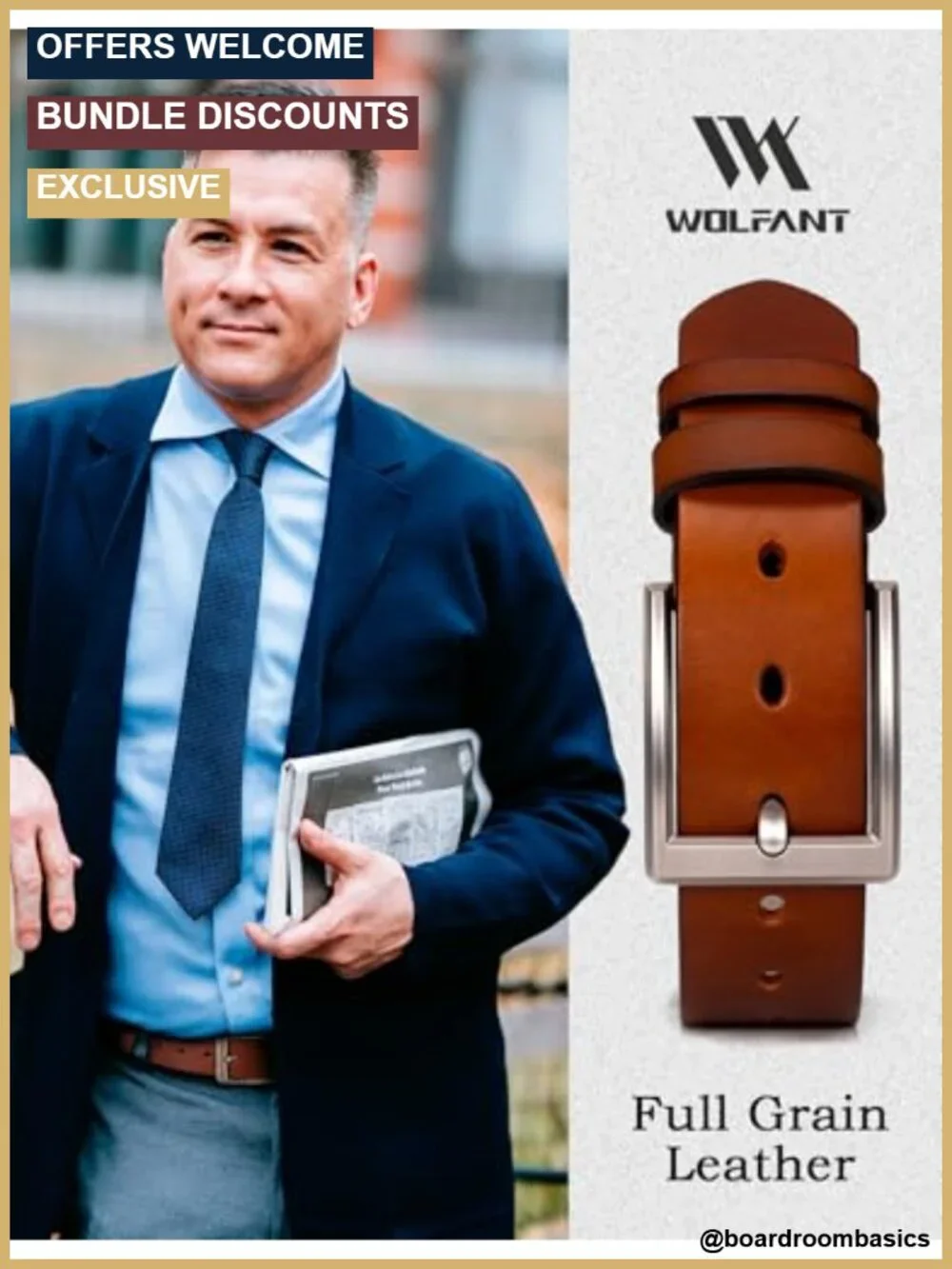 Men's Full Grain Leather Belt 1.5